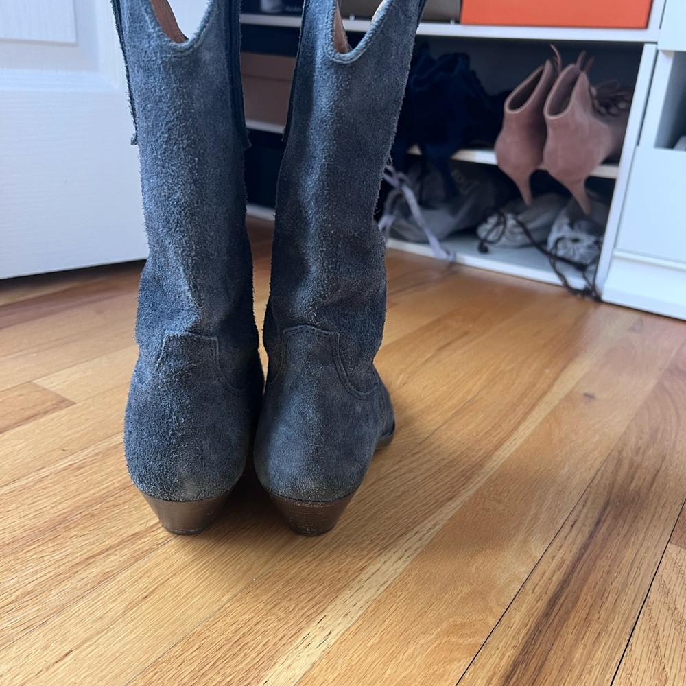 Isabel Marant Duerto Charcoal Suede Heeled Boots - Picture 3 of 5